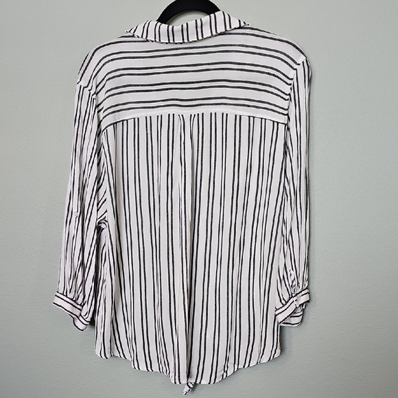 Vixbe Casual Shirttail Striped Button Down Knot front Shirt XXL - Picture 9 of 10